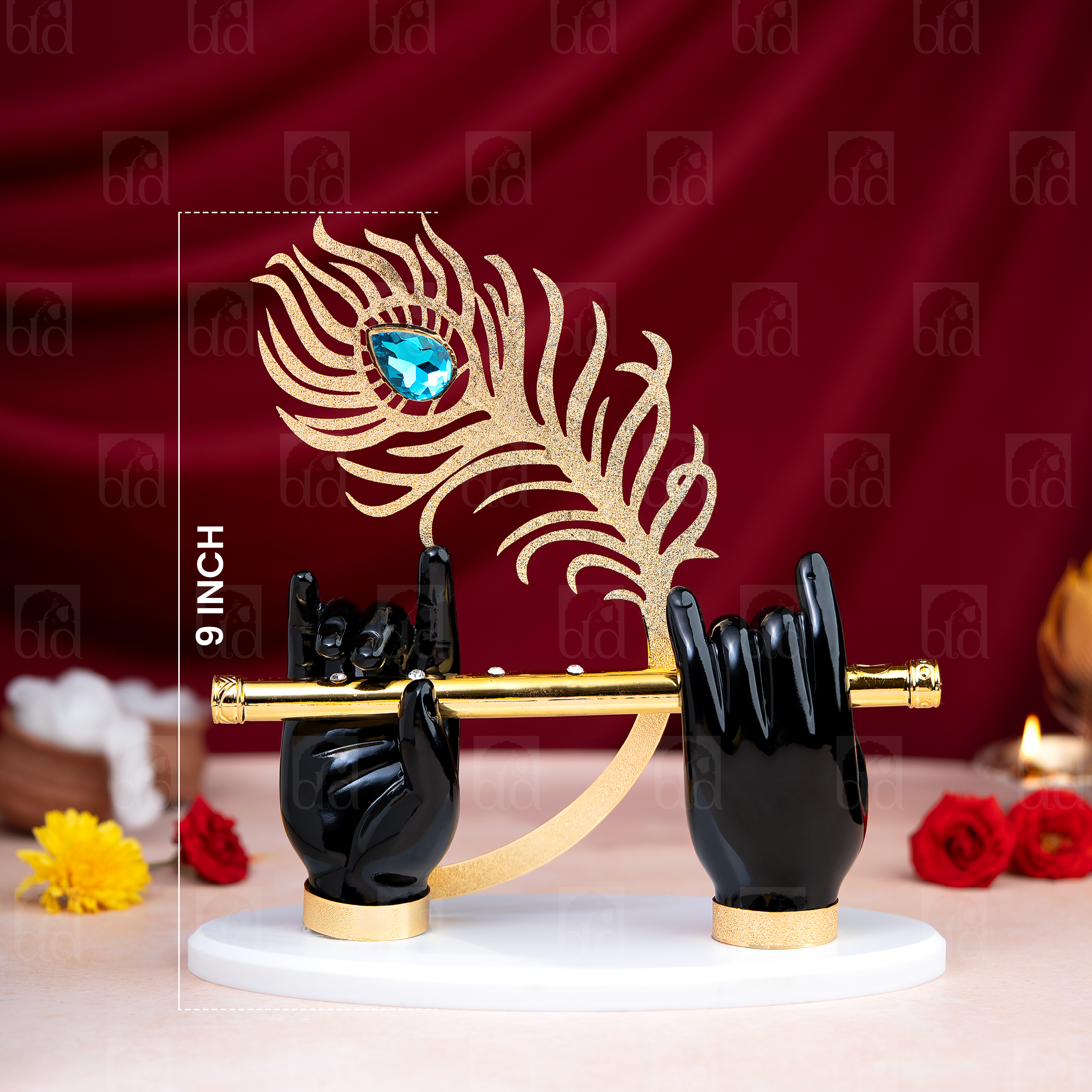 Gold Plated Krishna Hands Statue-Dev DarBaar