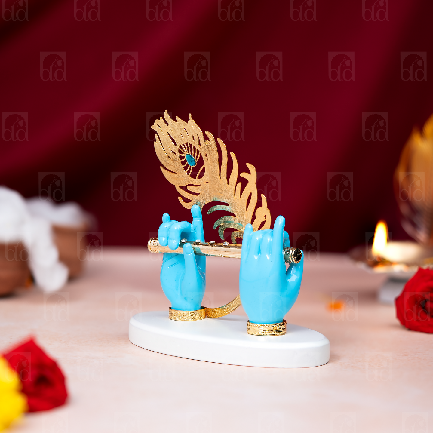 Gold Plated Krishna Hands Statue-Dev DarBaar