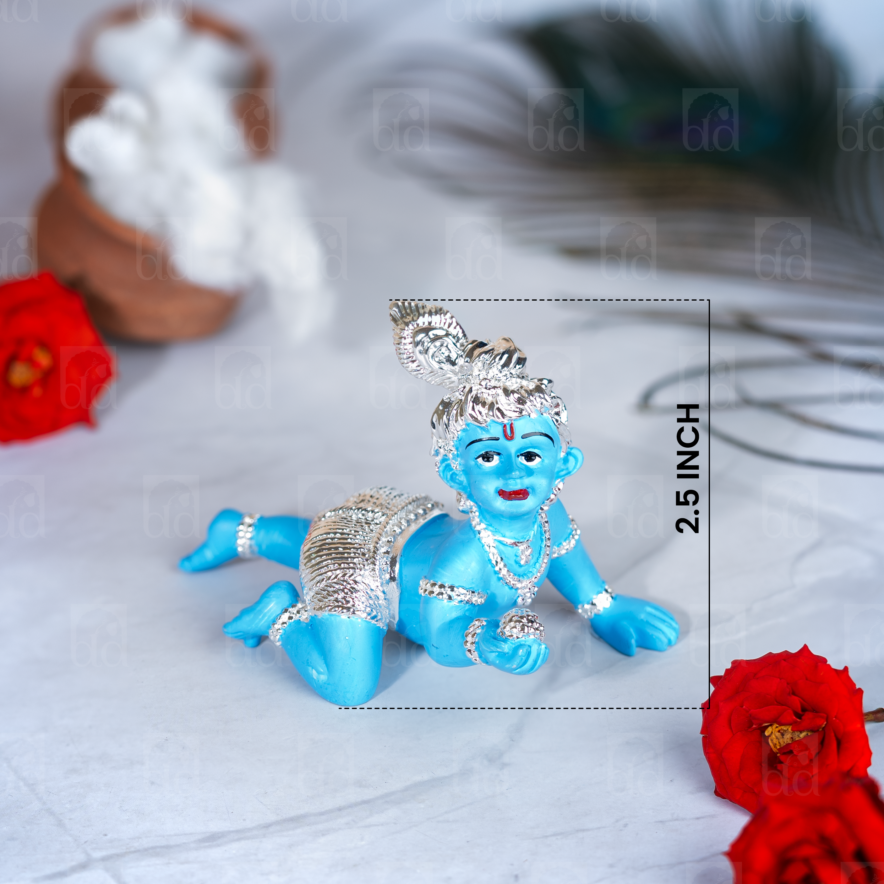 Silver Plated Laddu Gopal