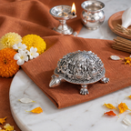 Silver Plated Ashtalakshmi Tortoise- 3.5 inches