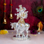 Gold & Silver Plated Standing Krishna Murti with a Calf-Dev DarBaar