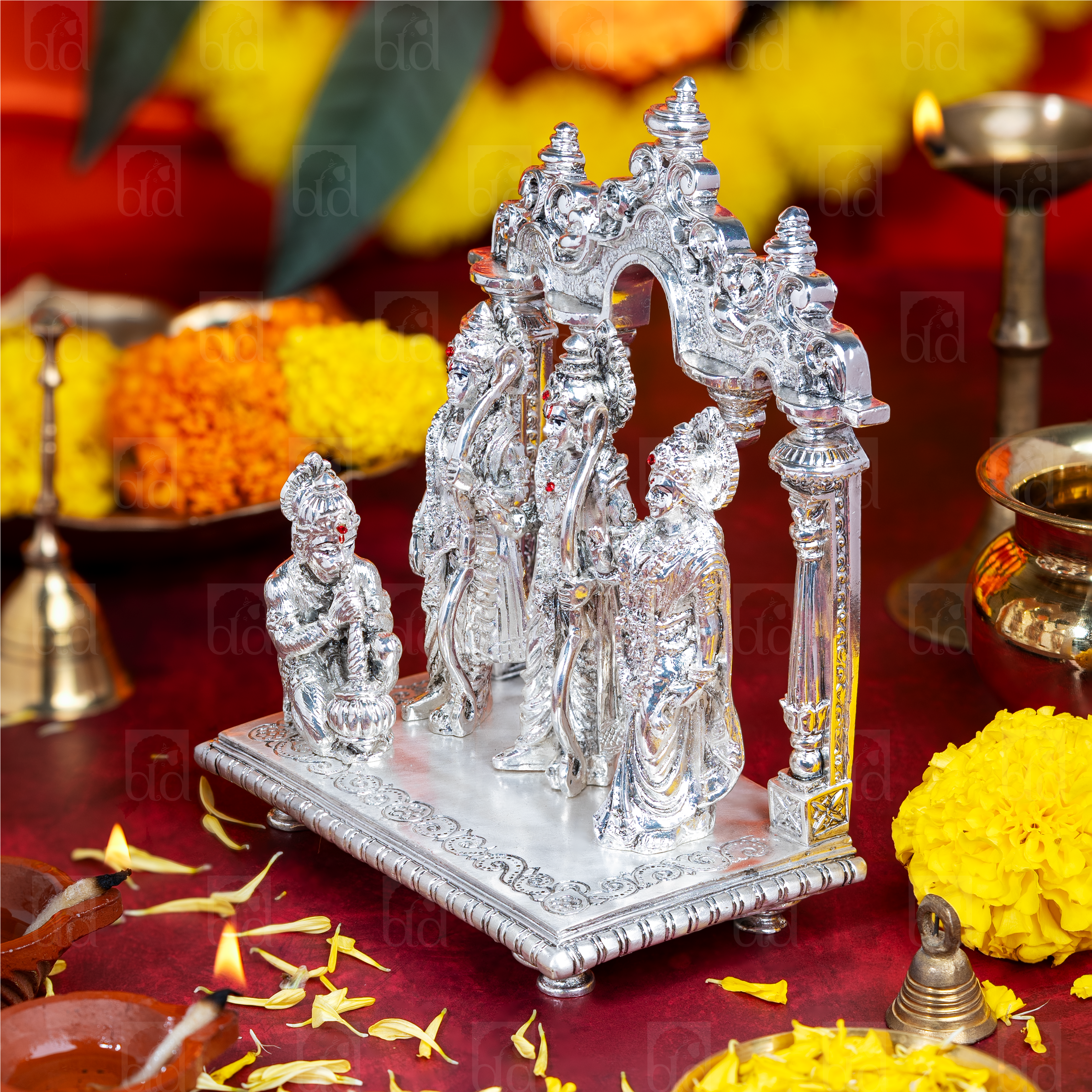 Silver Plated Ayodhya Ram Darbaar Murti