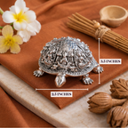 Silver Plated Ashtalakshmi Tortoise- 3.5 inches