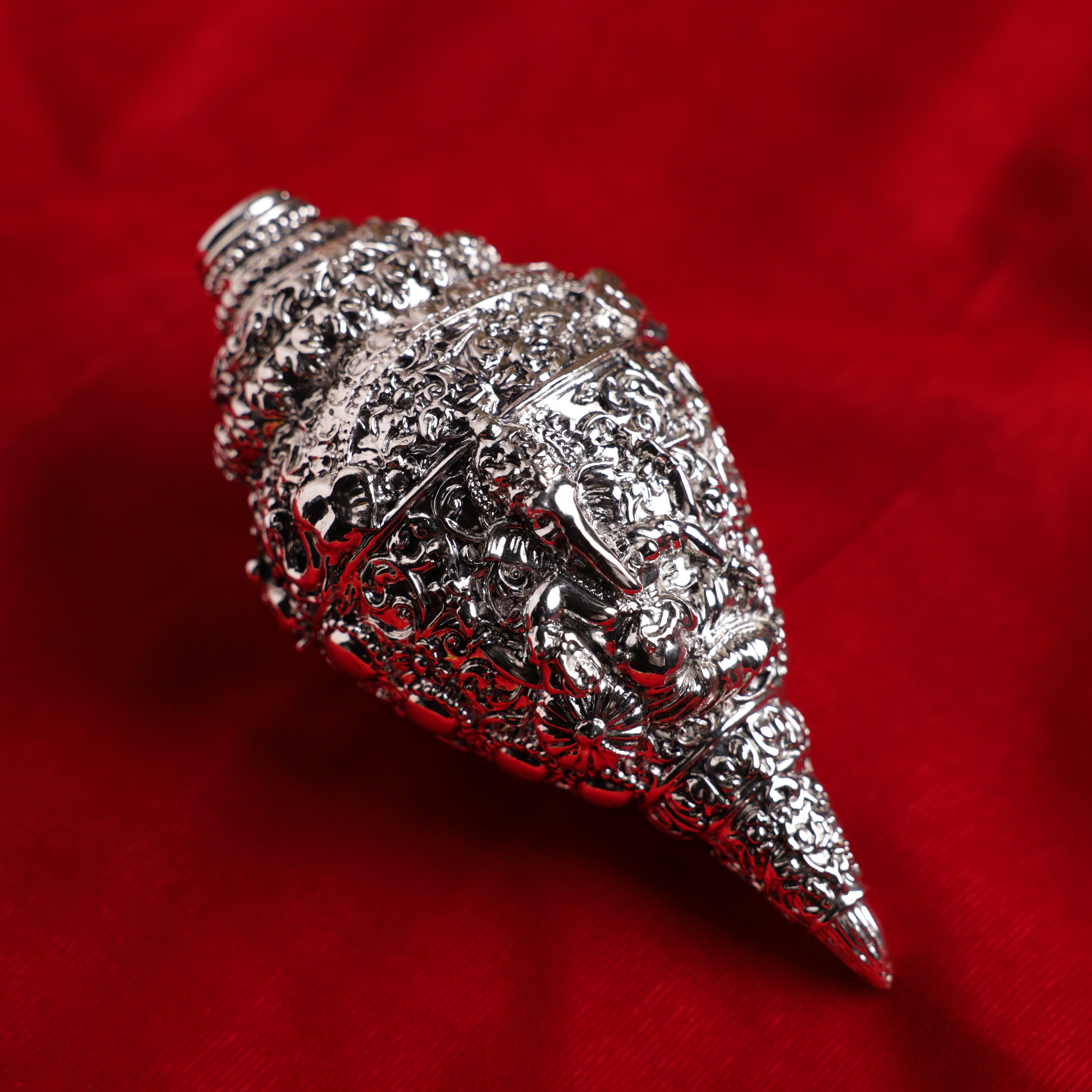 Silver-Plated Ganesh Shankh