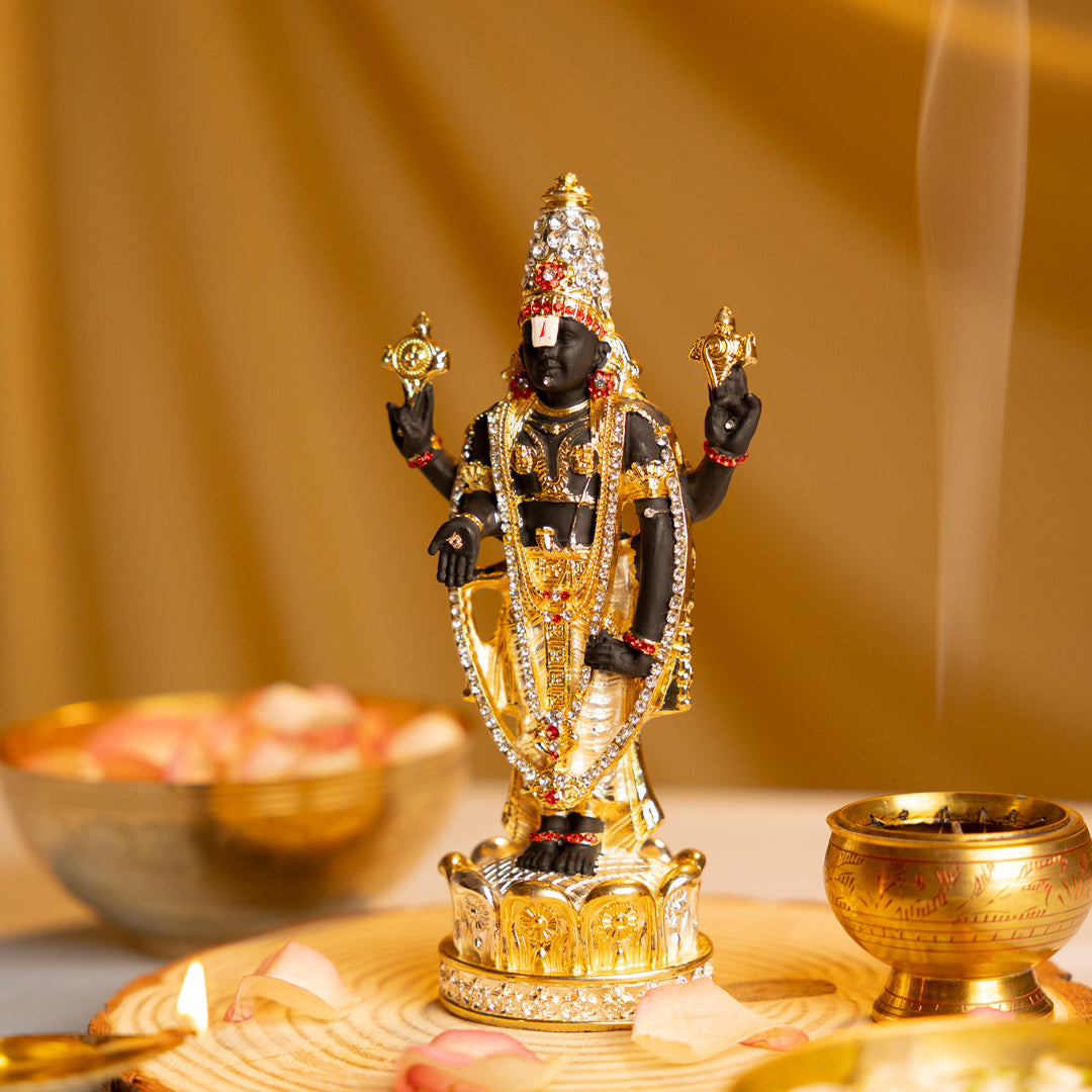 Gold Plated Tirupati Balaji Idol – Venkateswara Statue