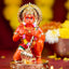 Gold-Plated Sinduri Hanuman Murti