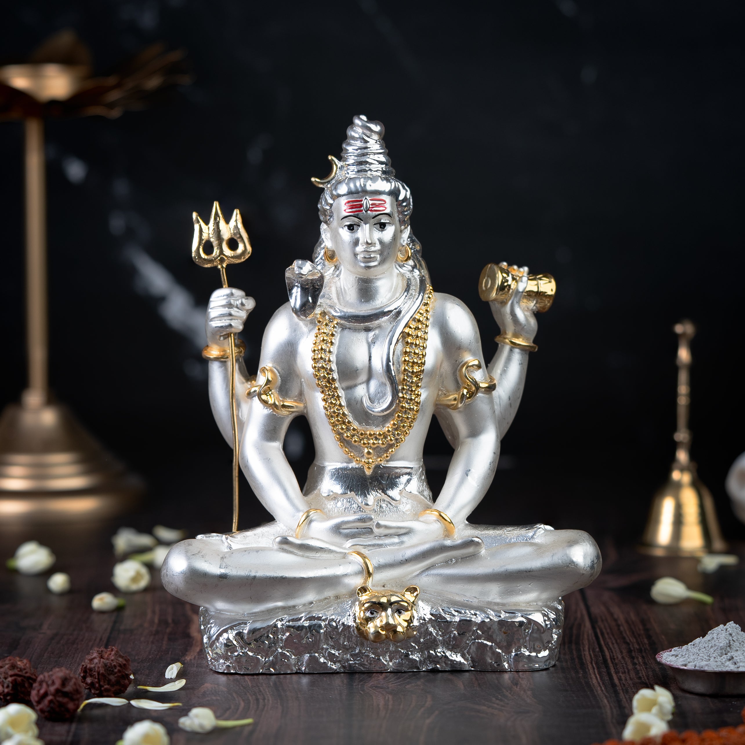 Silver Plated Lord Shiva Murti