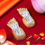 Gold & Silver Lakshmi Paduka – 3 Inch Footprints