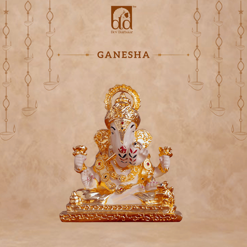 Dagdusheth Halwai Ganpati Murti – 24K Gold Plated Idol