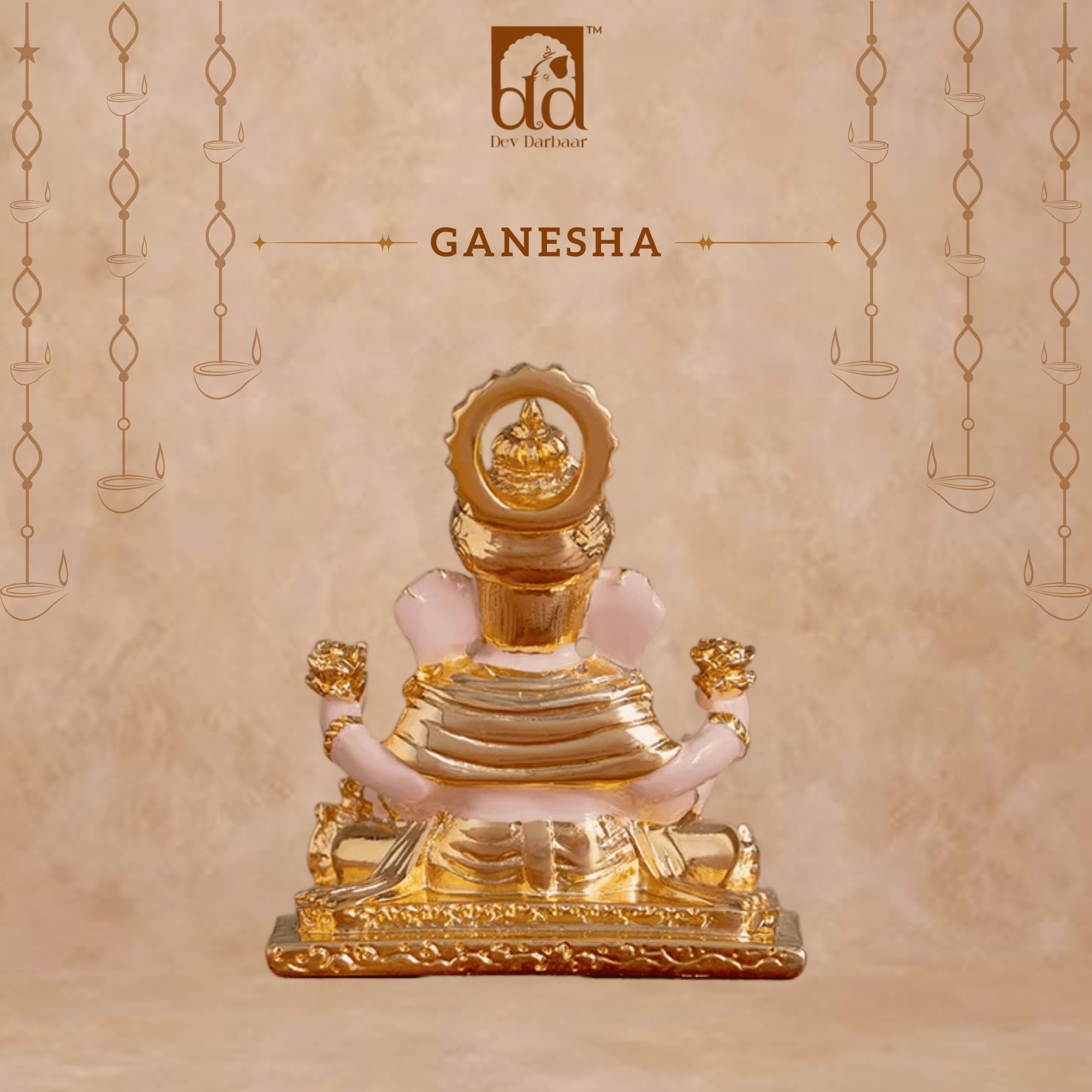 Dagdusheth Halwai Ganpati Murti – 24K Gold Plated Idol