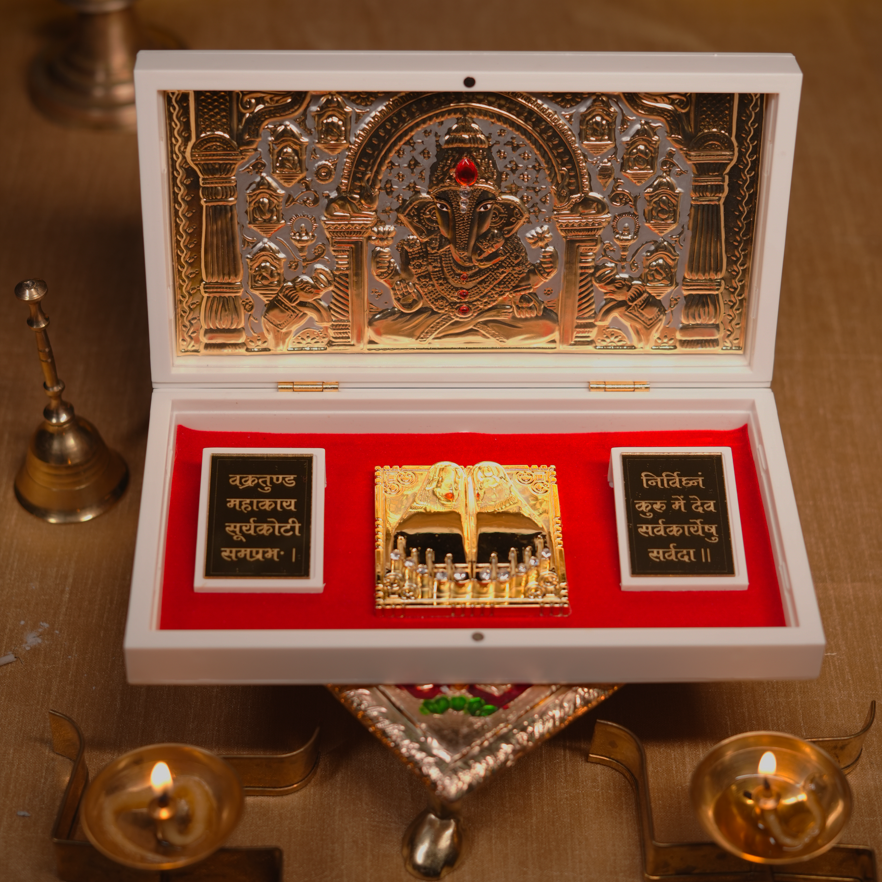 Ganesh Pocket Temple |  24 Karat Gold & Silver Coated-Dev DarBaar