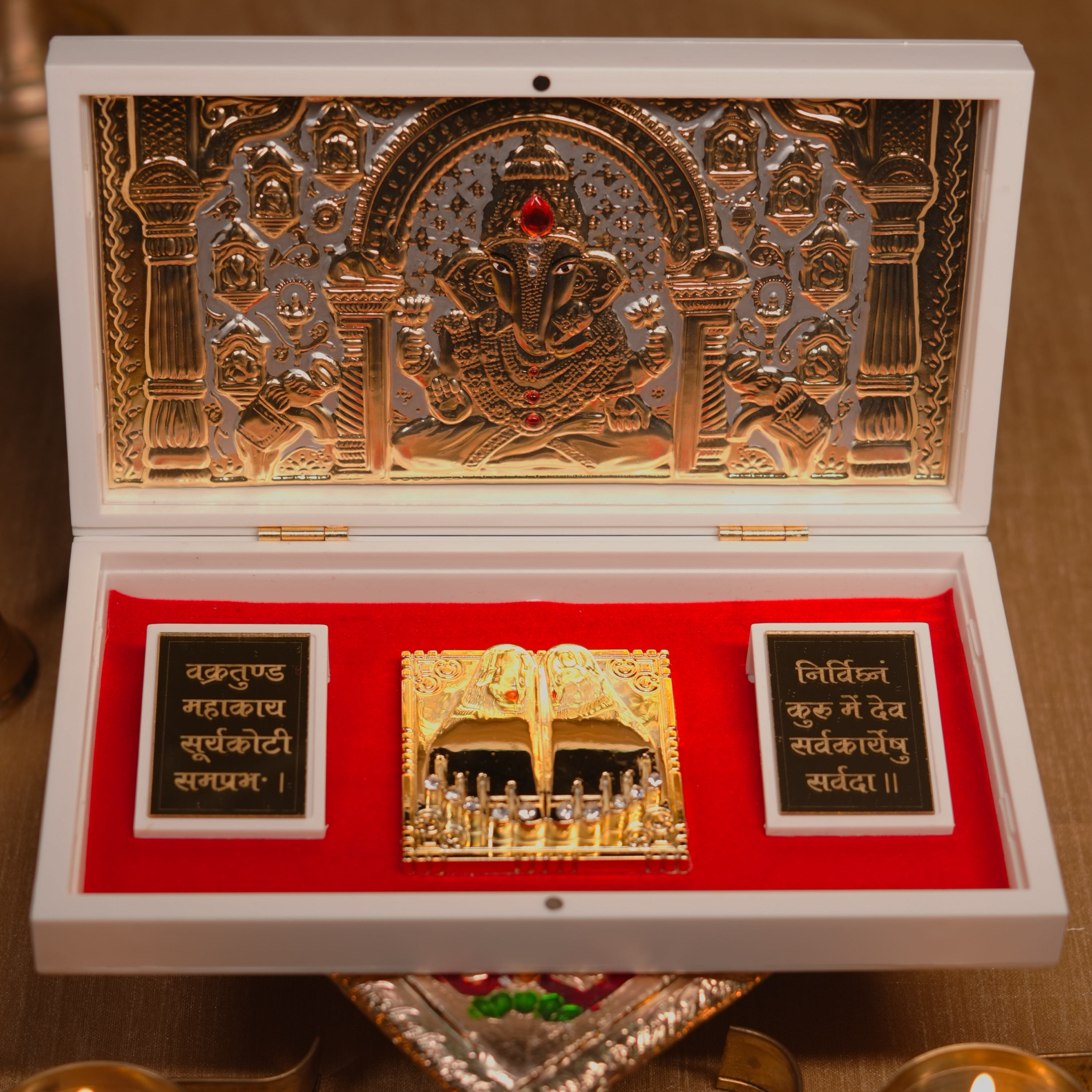 Ganesh Pocket Temple |  24 Karat Gold & Silver Coated-Dev DarBaar