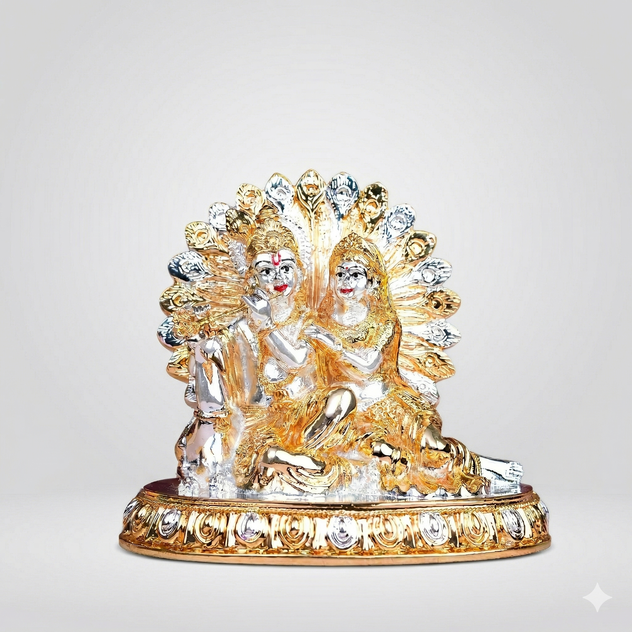Gold/Silver Plated Radha Krishna Murti - Invite Divine Love & Harmony