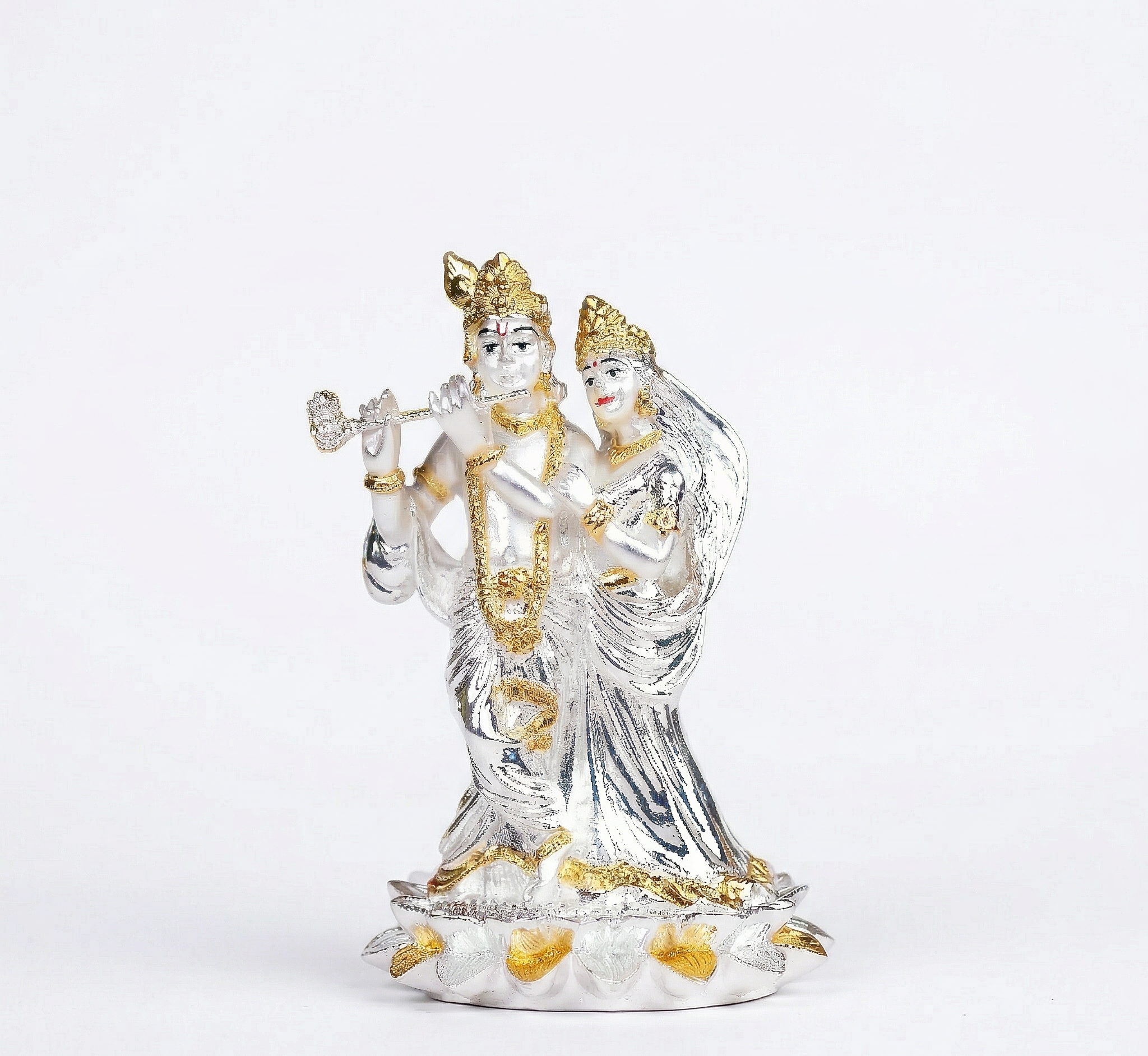 Silver Plated Radha Krishna Murti