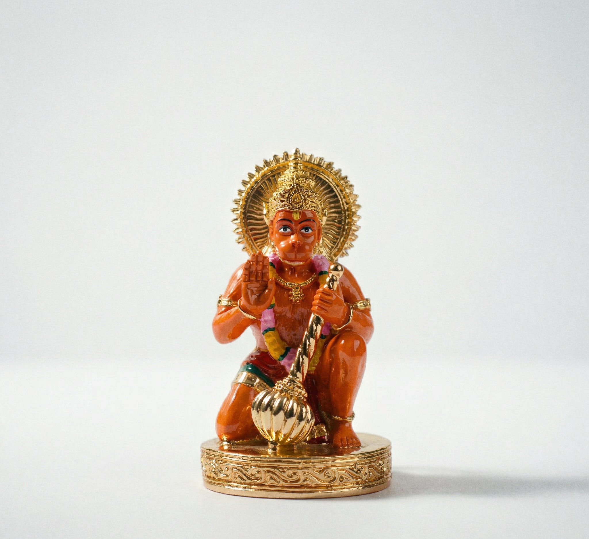 Gold-Plated Sinduri Hanuman Murti