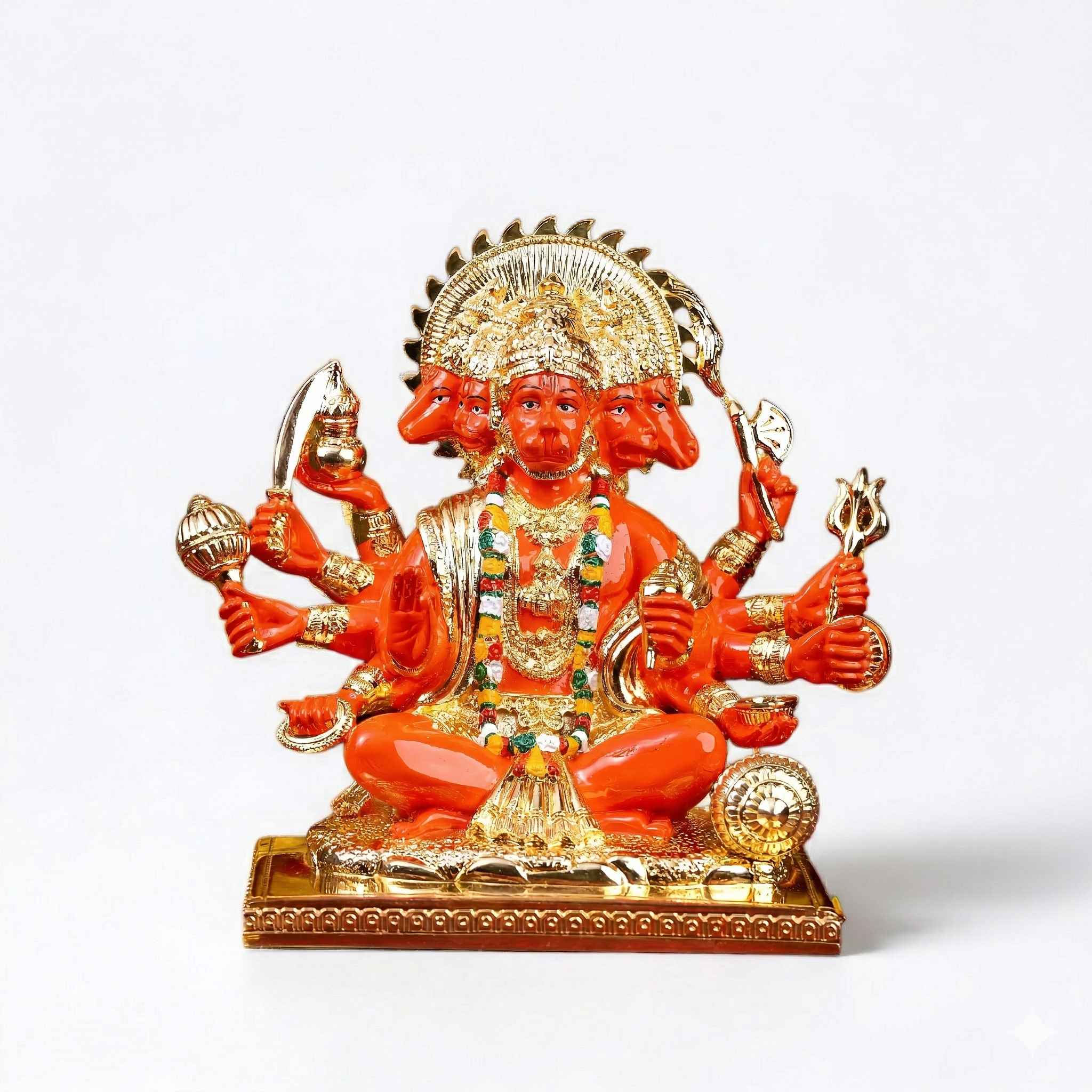 Gold Plated Panchmukhi Hanuman – Five-Faced Idol