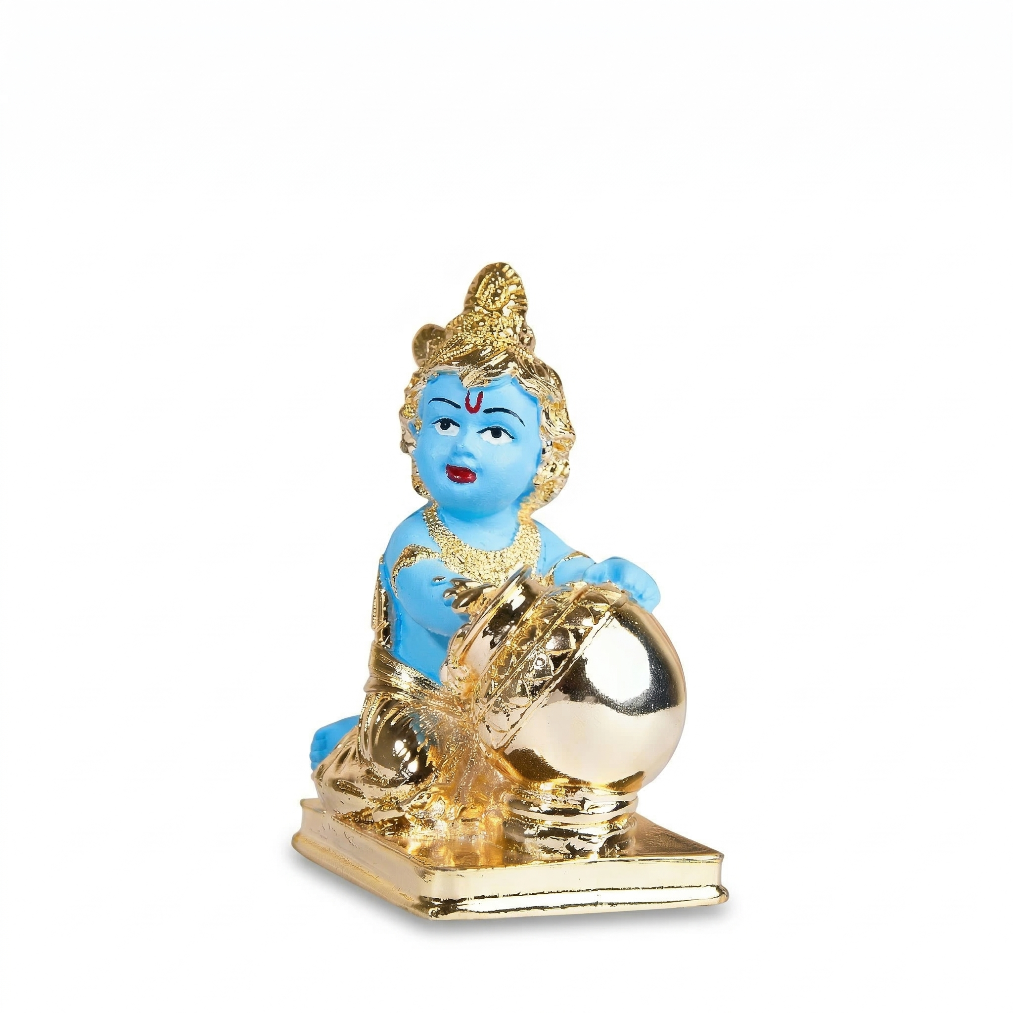 Gold Plated Gopal Krishna with Butter Pot