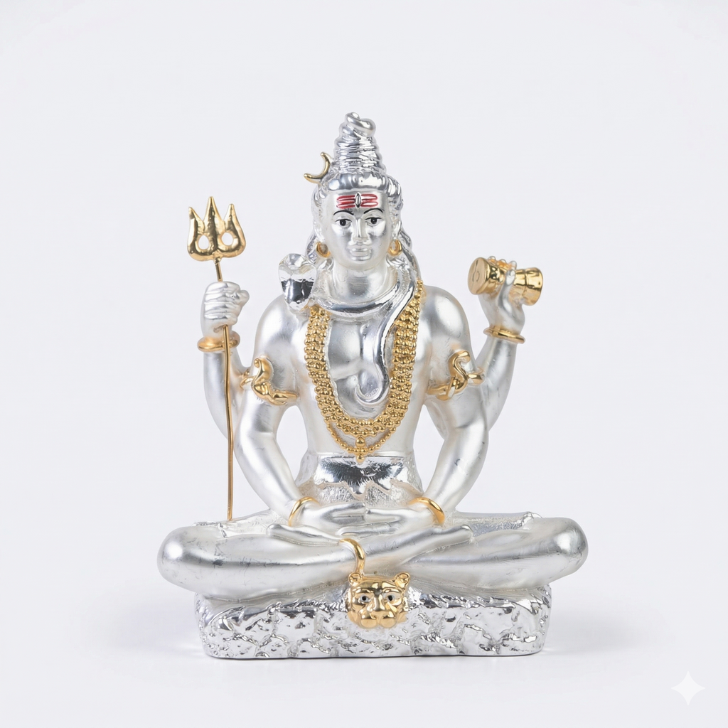 Silver Plated Lord Shiva Murti