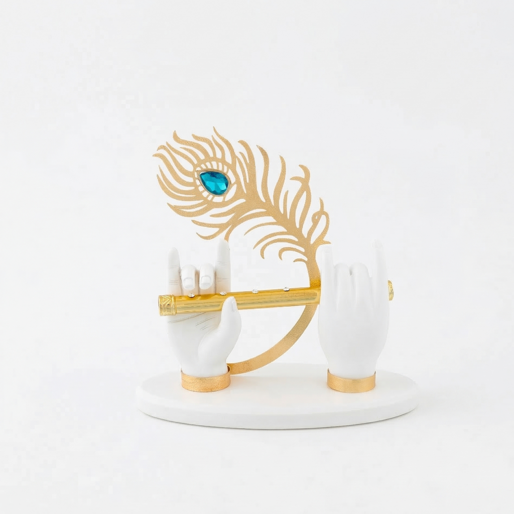 Gold Plated Krishna Hands – Divine Blessings Statue