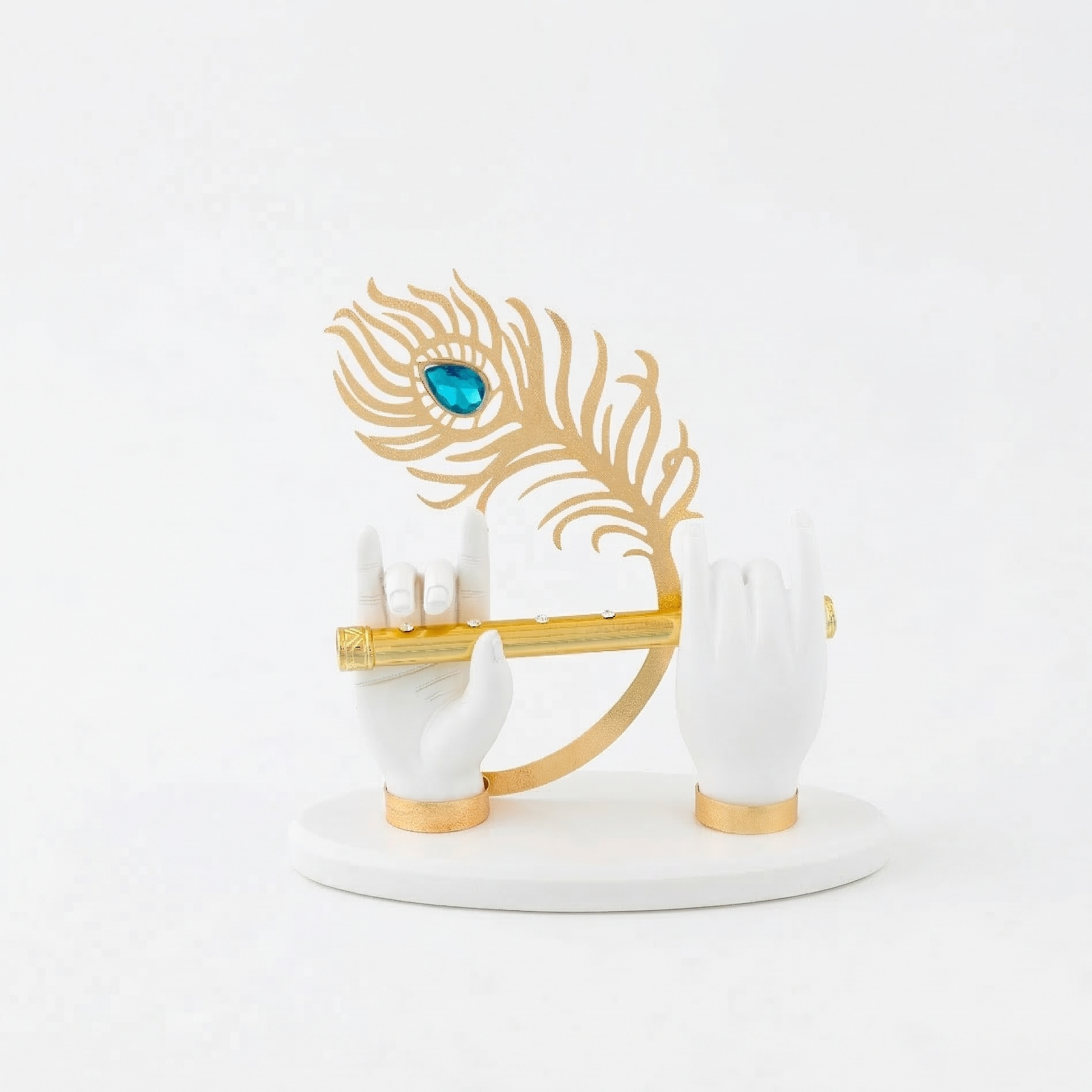 Gold Plated Krishna Hands – Divine Blessings Statue