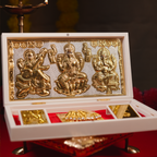 Ganesh Lakshmi Saraswati Pocket Temple | 24 Karat Gold Coated-Dev DarBaar