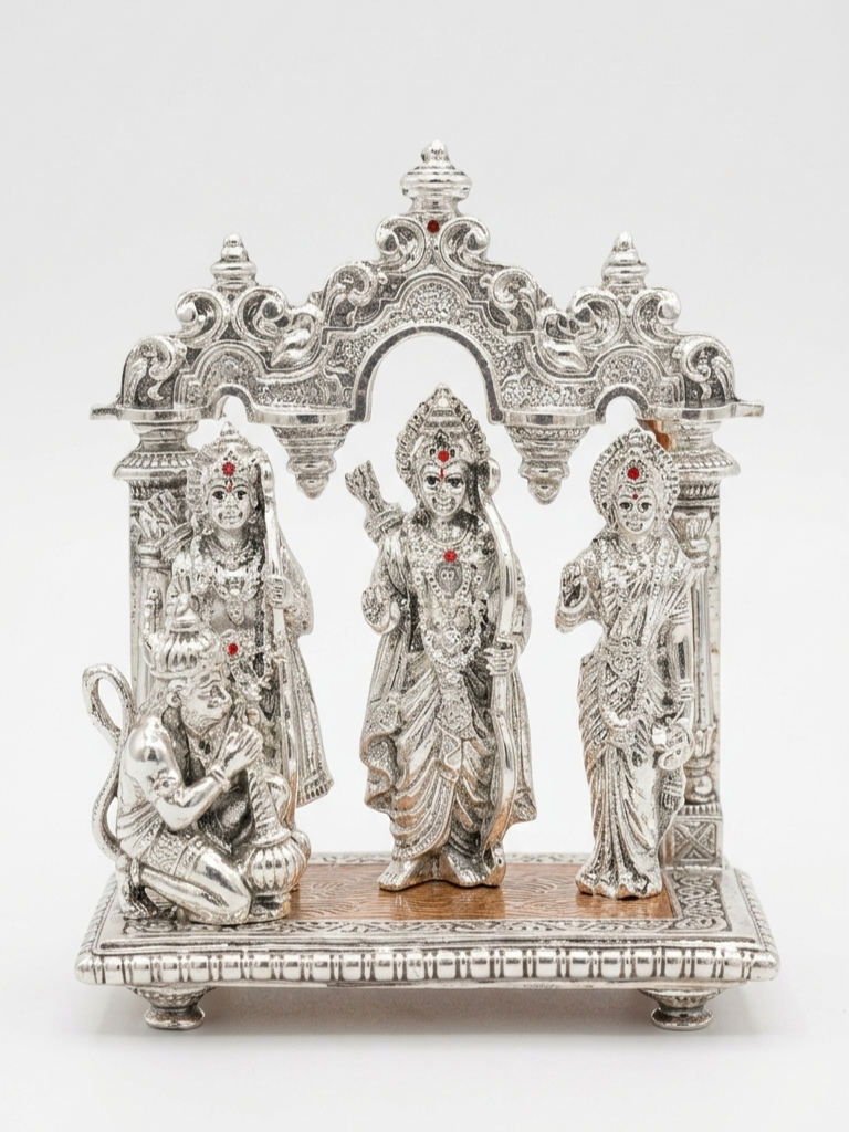 Silver Plated Ayodhya Ram Darbaar Murti